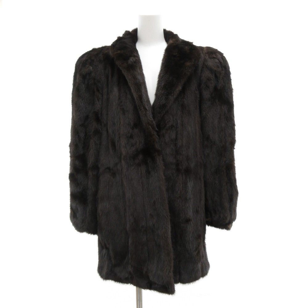 ブラックグラマ BLACKGLAMA ダークミンクファー コート 毛皮 ミドル丈
