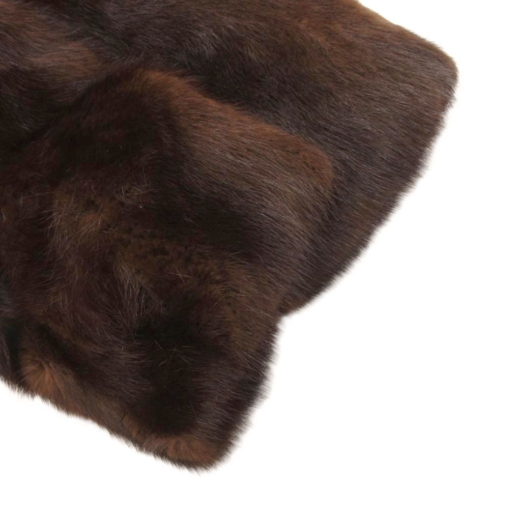 ノーブランド ファーコート ミンク 毛皮 ハーフ丈 11 茶 ブラウン /JS
