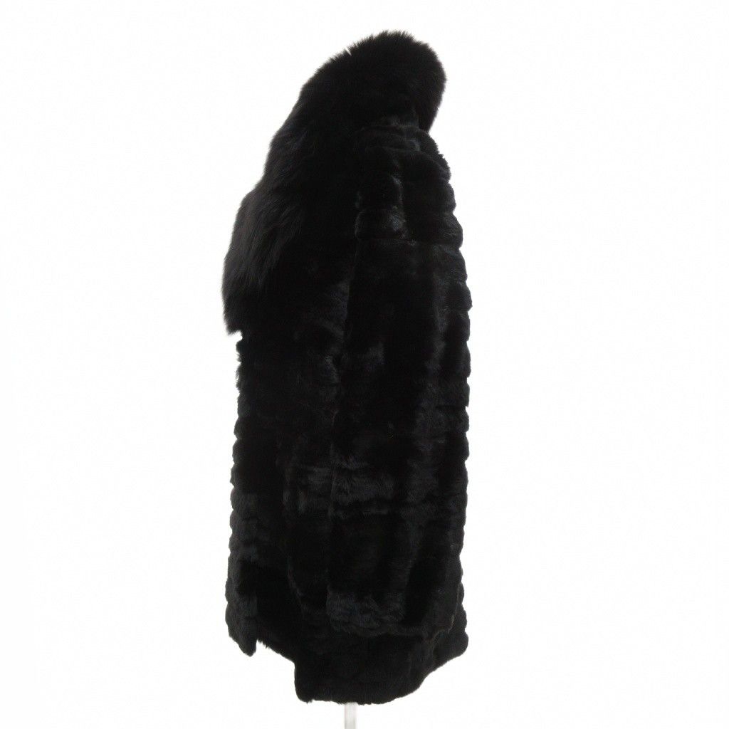 ノーブランド ファーコート シェアードミンク 襟フォックス 毛皮