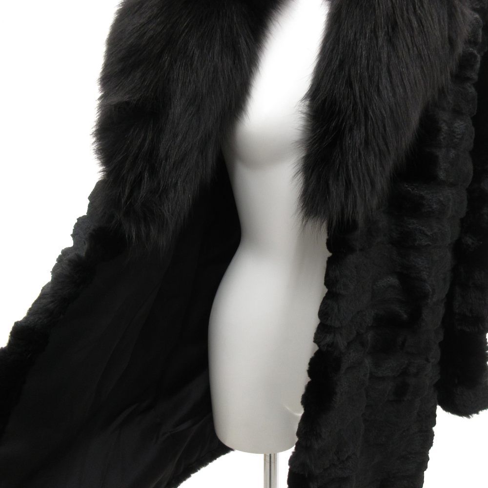 ノーブランド ファーコート シェアードミンク 襟フォックス 毛皮