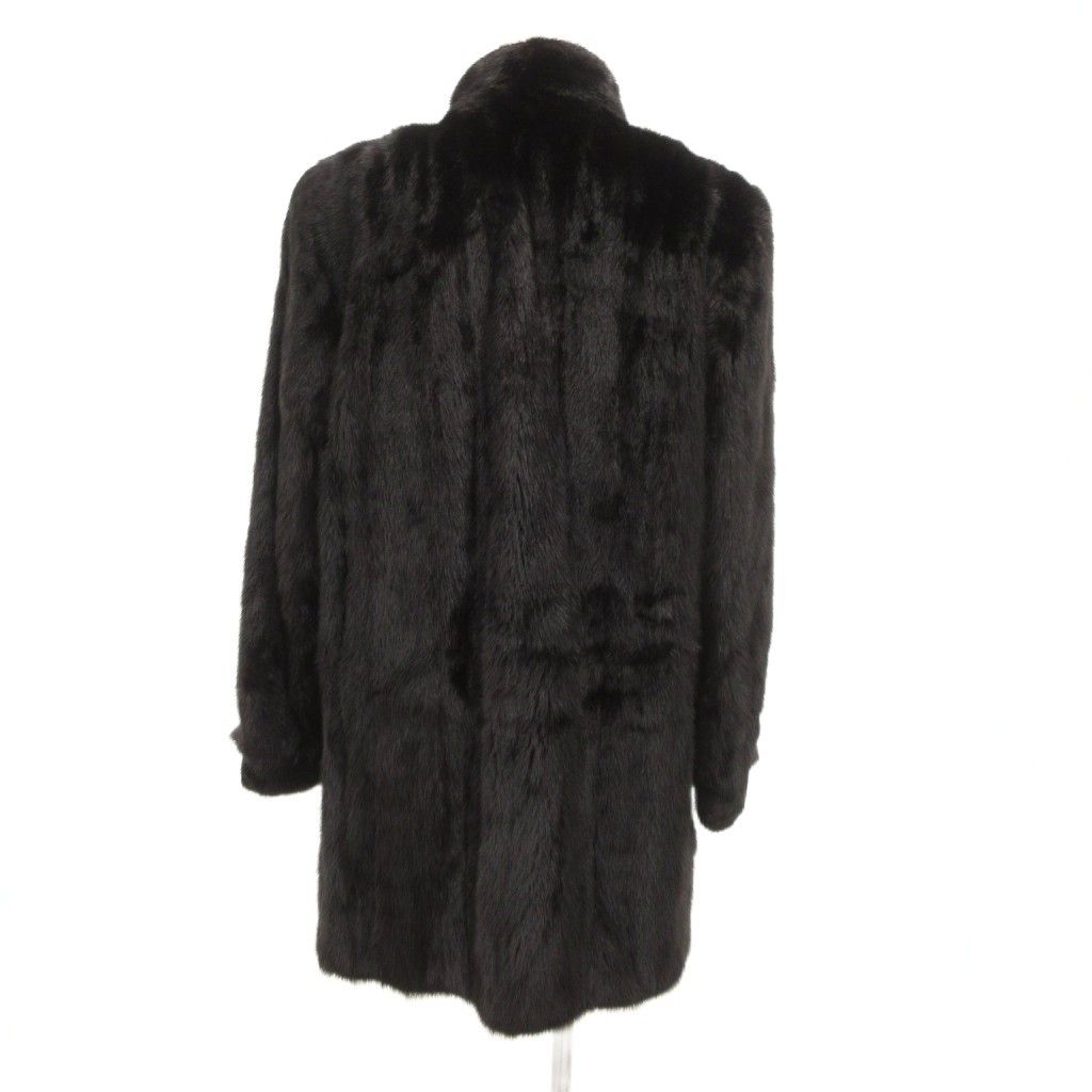 サガミンク SAGA MINK ファーコート 毛皮 ミンク ミドル丈 11 黒