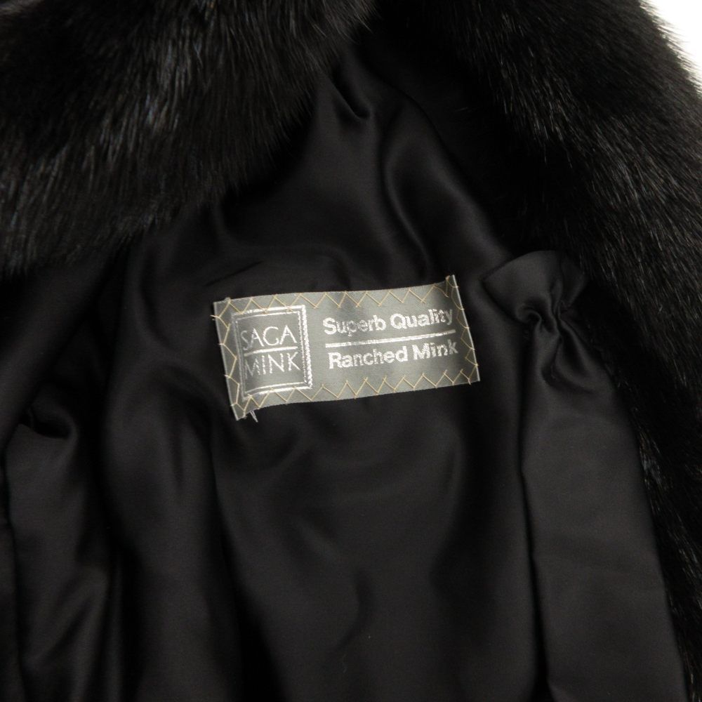 サガミンク SAGA MINK ファーコート 毛皮 ミンク ミドル丈 11 黒