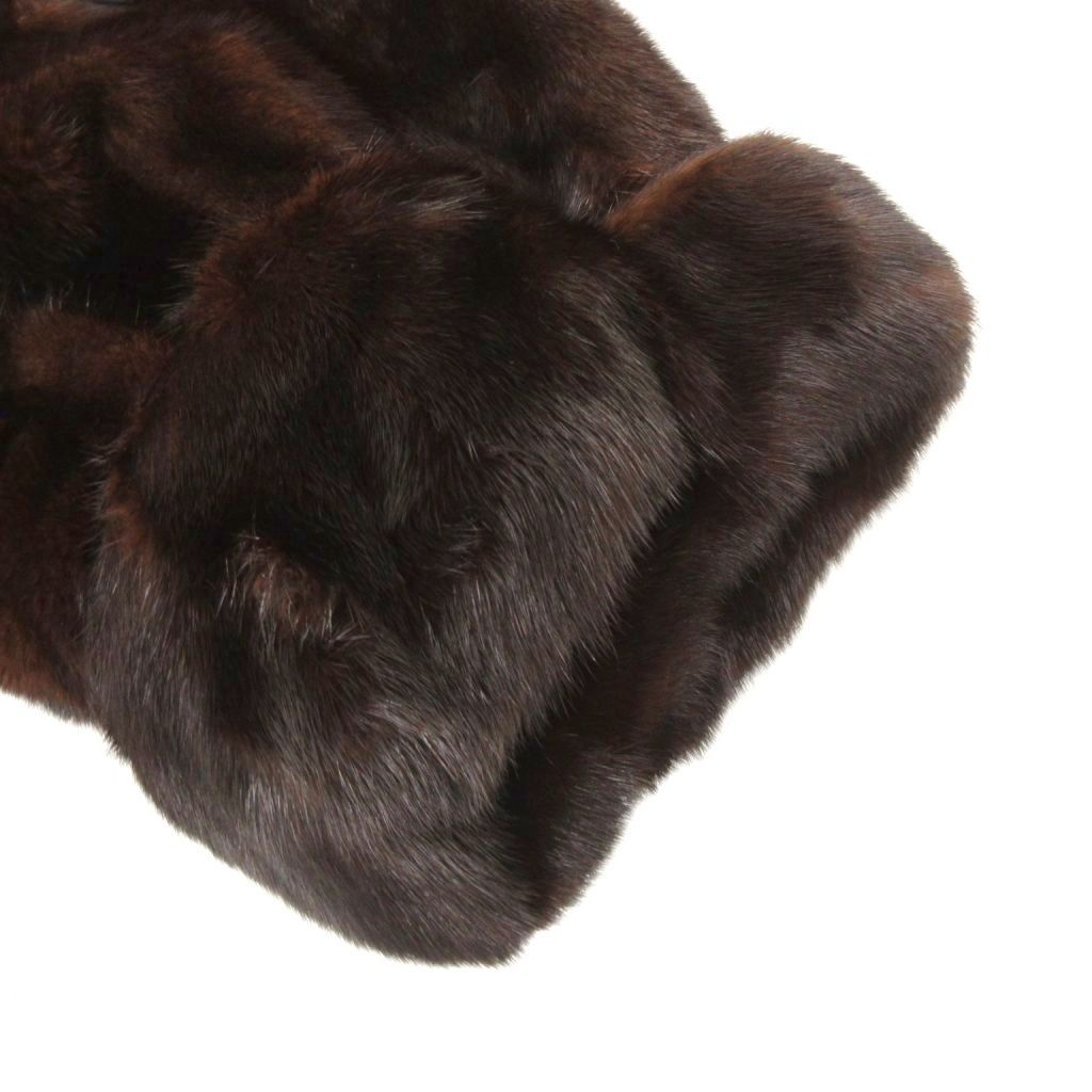 エンバ EMBA ファーコート ミンク 毛皮 裏地総柄 ミドル丈 11 茶