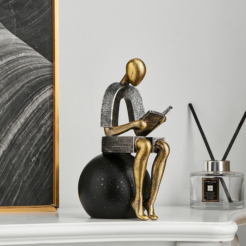 新品?未使用】 置物 装飾品 フィギュア 人物像 読書 思想家 オブジェ