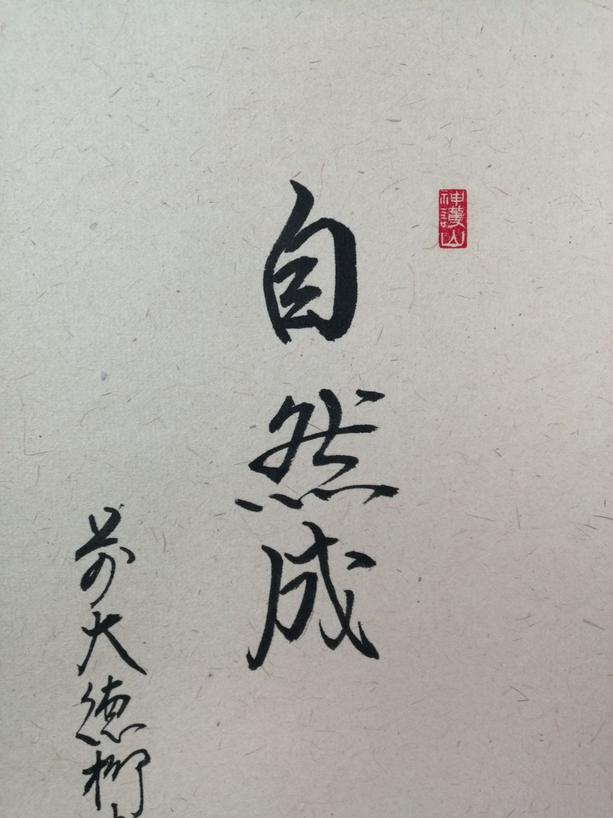 茶道具】大徳寺 橋本紹尚和尚筆 栗画賛『自然成』 茶掛 掛軸 軸C185