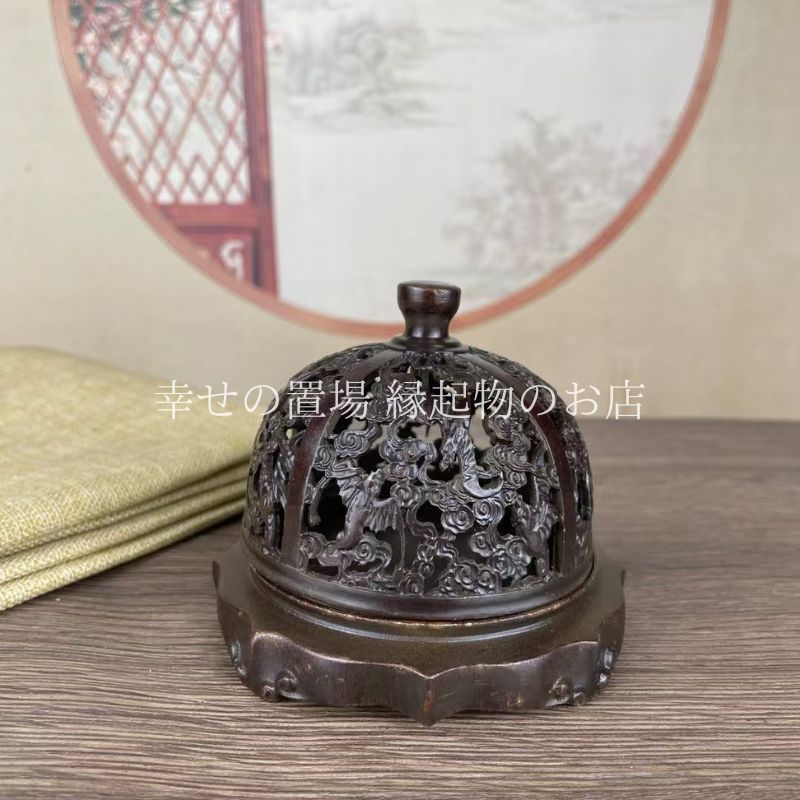 新品?未使用】 古香炉 薫炉 蓋付き香炉 お香立て 線香立て 線香 銅製