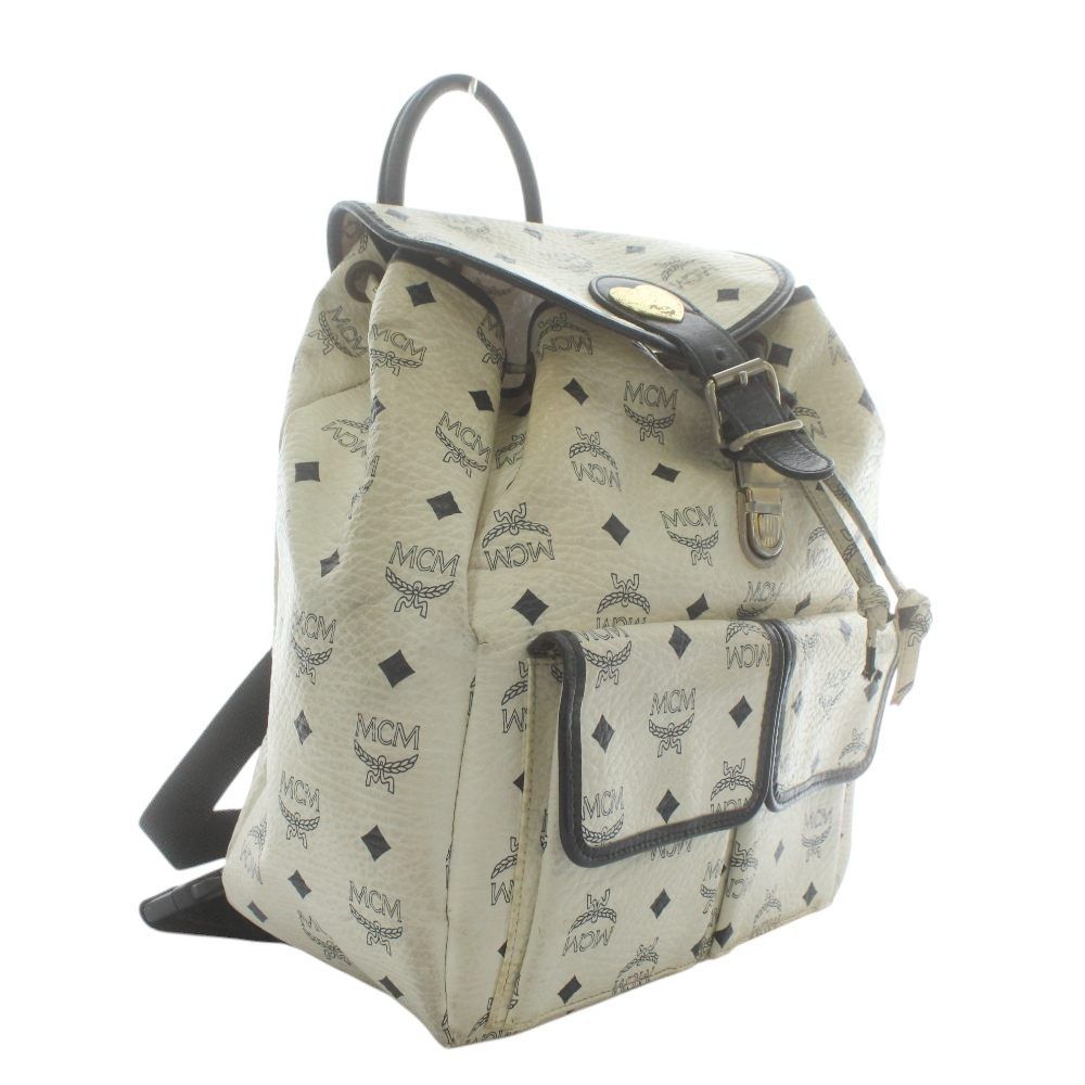 MCM エムシーエム リュック レザー ラビット ヴィセトス柄 ベージュ エムシーエム MCM リュックサック バックパック デイパック レザー