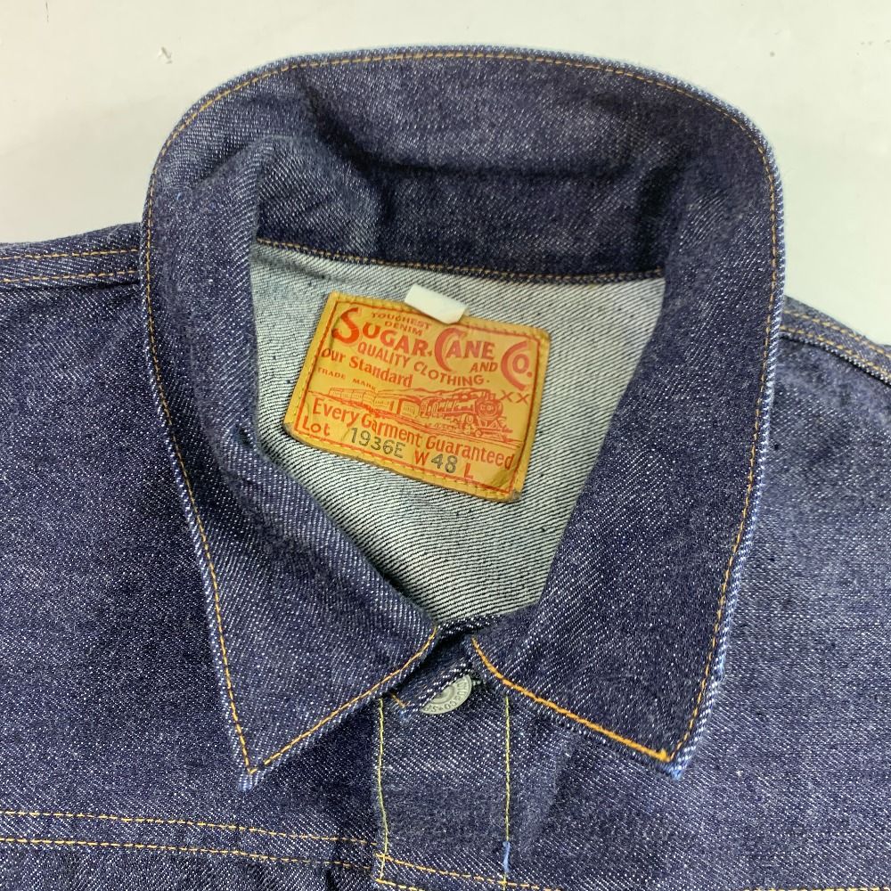 (中古)シュガーケーン 刺繍 デニムジャケット 04w5888▽※【中古】SUGAR CANE シュガーケーン デニム ジャケット G