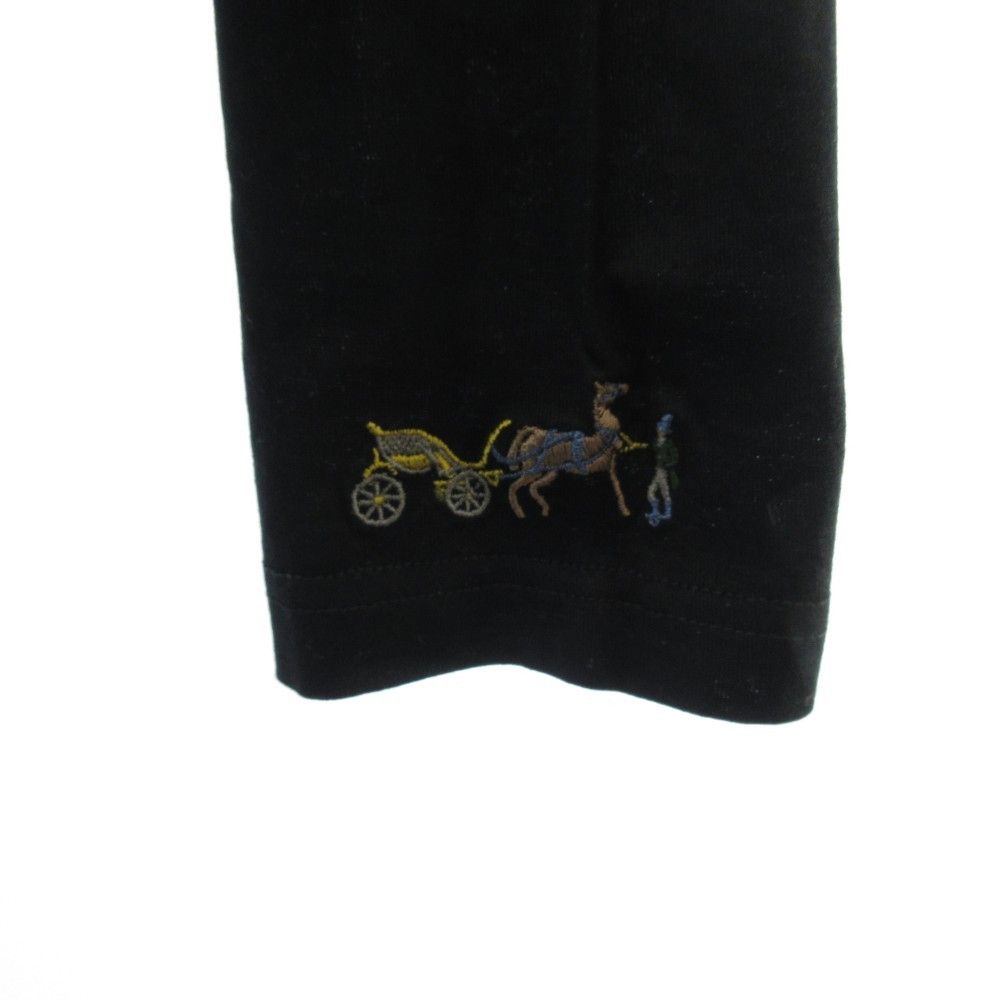 エルメス HERMES マルジェラ期 カットソー Tシャツ ロゴ刺繍 黒