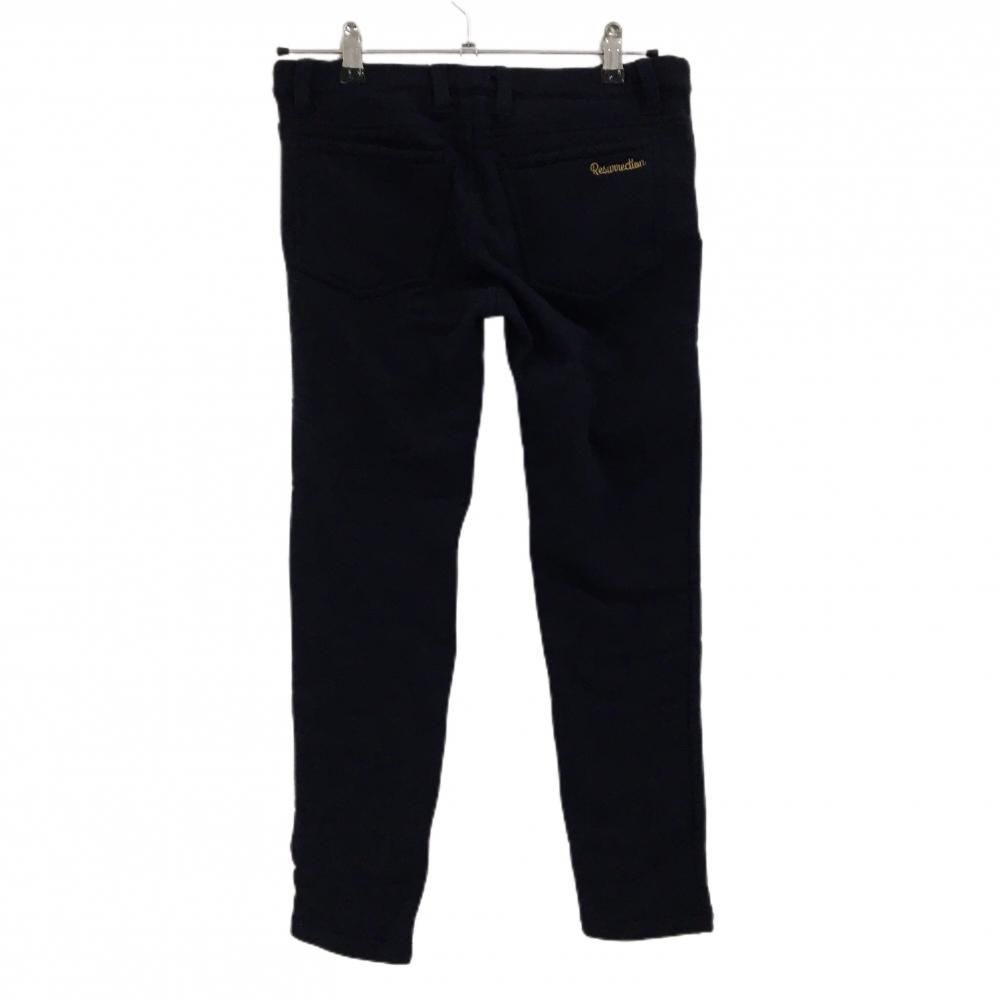 超美品】レザレクション ストレッチパンツ ネイビー 裏起毛 レディース