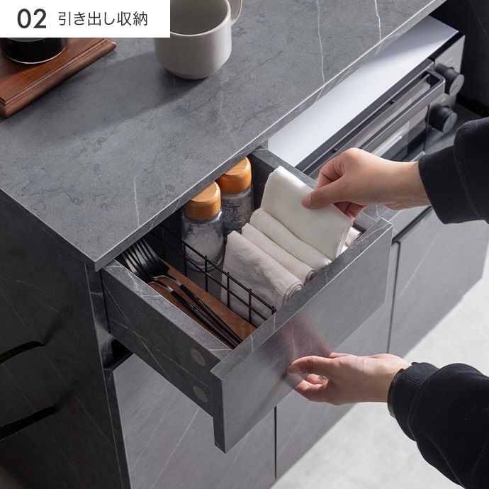 幅80cm】Sincereレンジ台 キッチン収納 コンセント キャスター - メルカリ