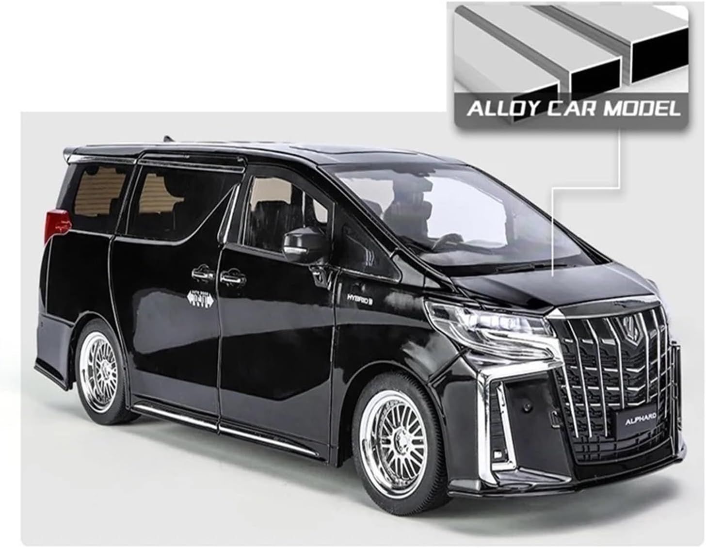 1/18 トヨタ アルファード ブラック サウンド＆ライト ダイキャスト製