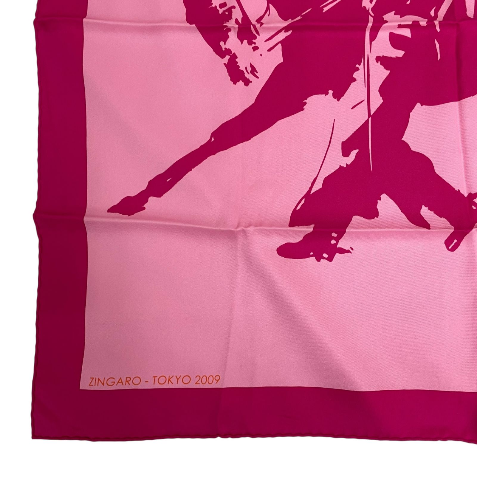 新品同様 HERMES エルメス シルク スカーフ ZINGARO TOKYO 2009 ピンク