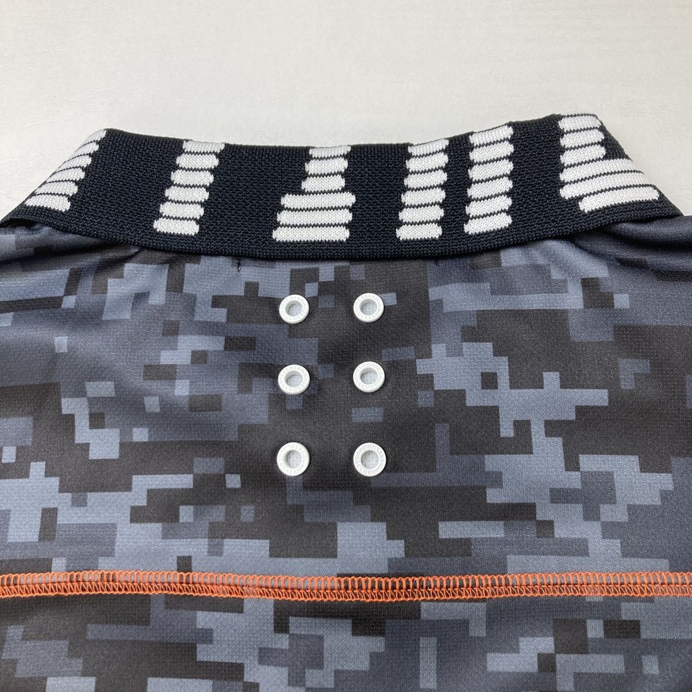 サイズ：6 RUSSELUNO ラッセルノ 半袖ポロシャツ ルチャ 総柄 ブラック