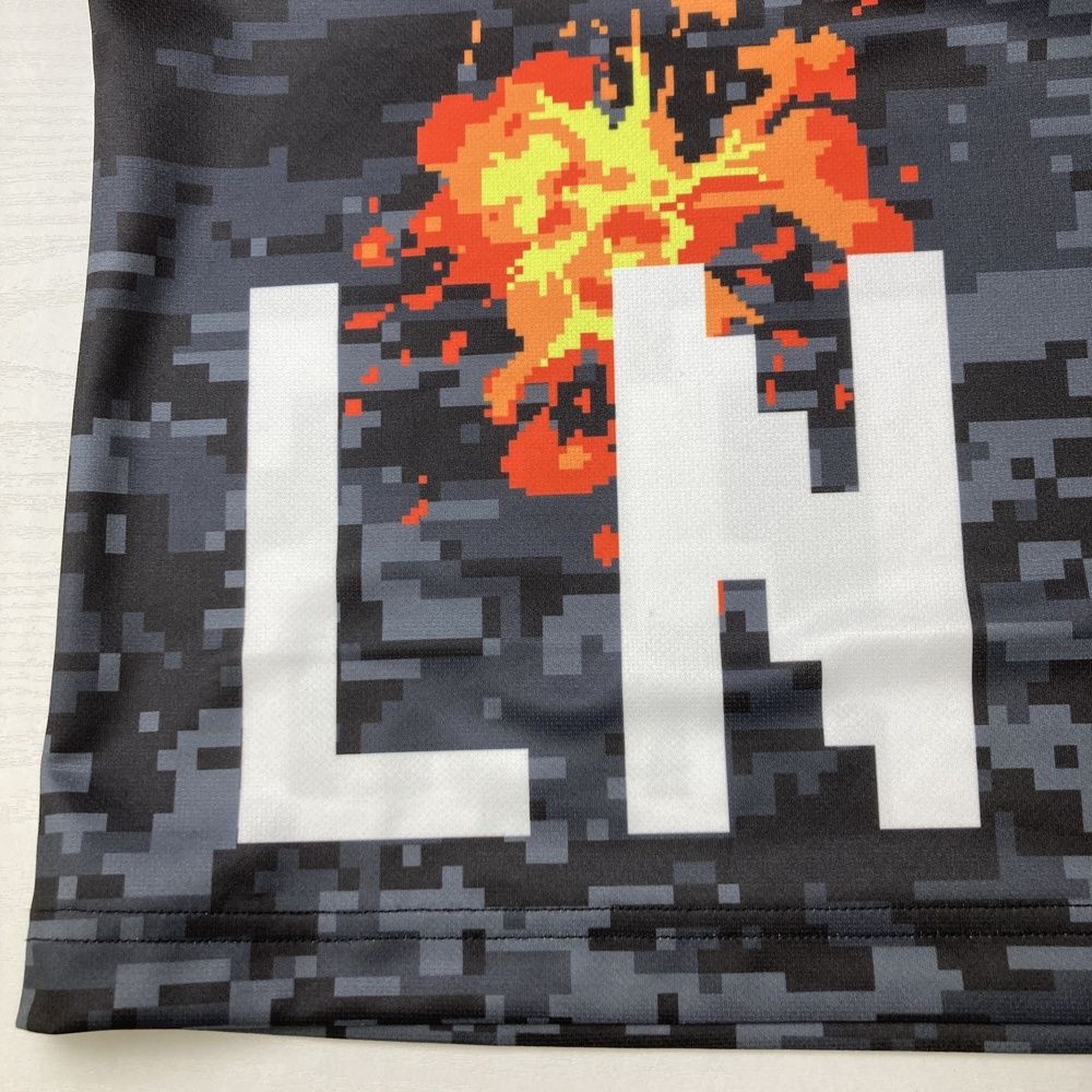 サイズ：6 RUSSELUNO ラッセルノ 半袖ポロシャツ ルチャ 総柄 ブラック