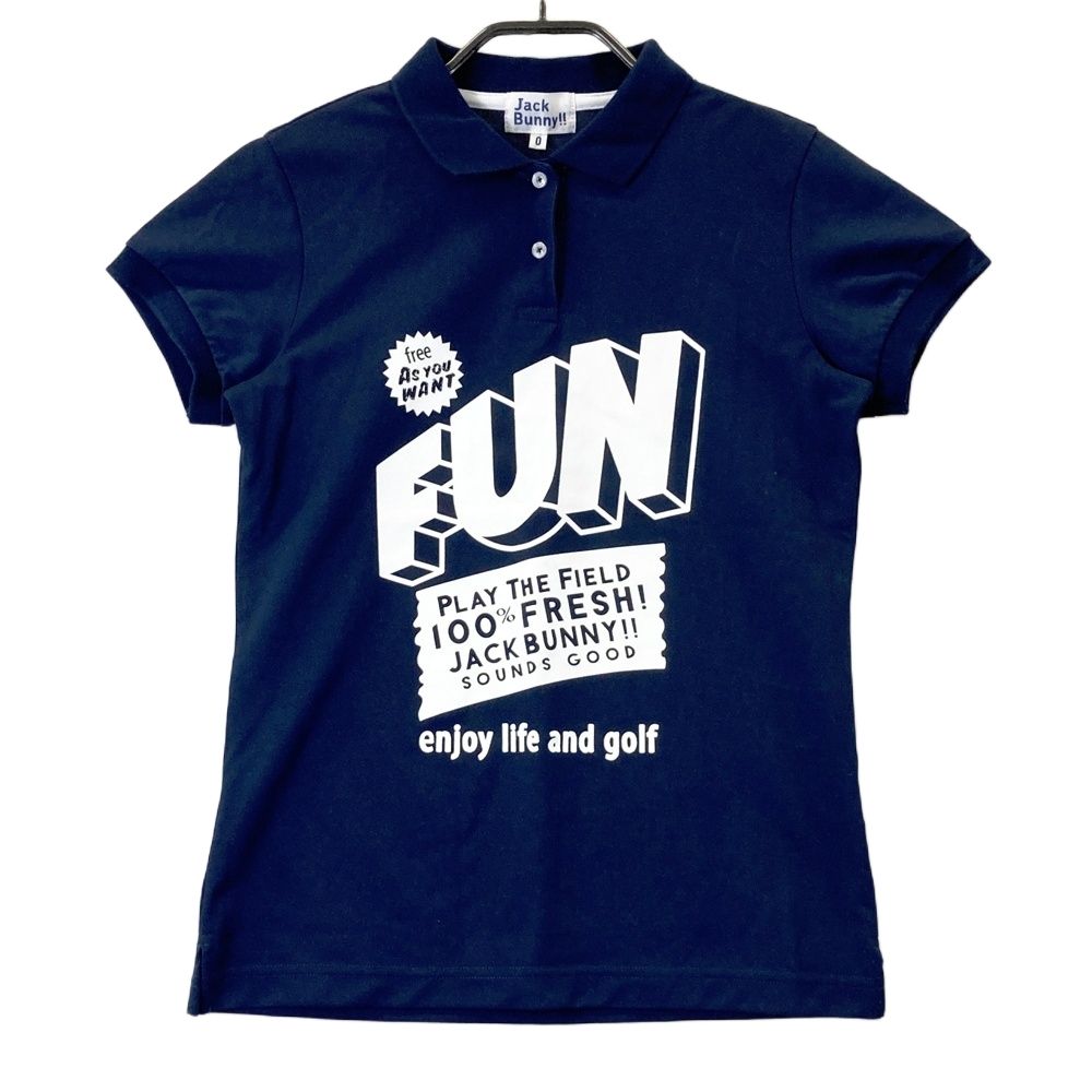 ジャックバニー 交通標識プリント ゴルフシャツ サイズ0 サイズ：0 JACK BUNNY ジャックバニー フロントプリント 半袖