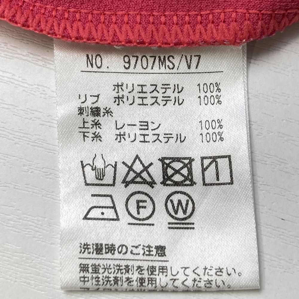 サイズ：L AND PER SE アンパスィ 半袖ポロシャツ 刺繍 総柄 ピンク系