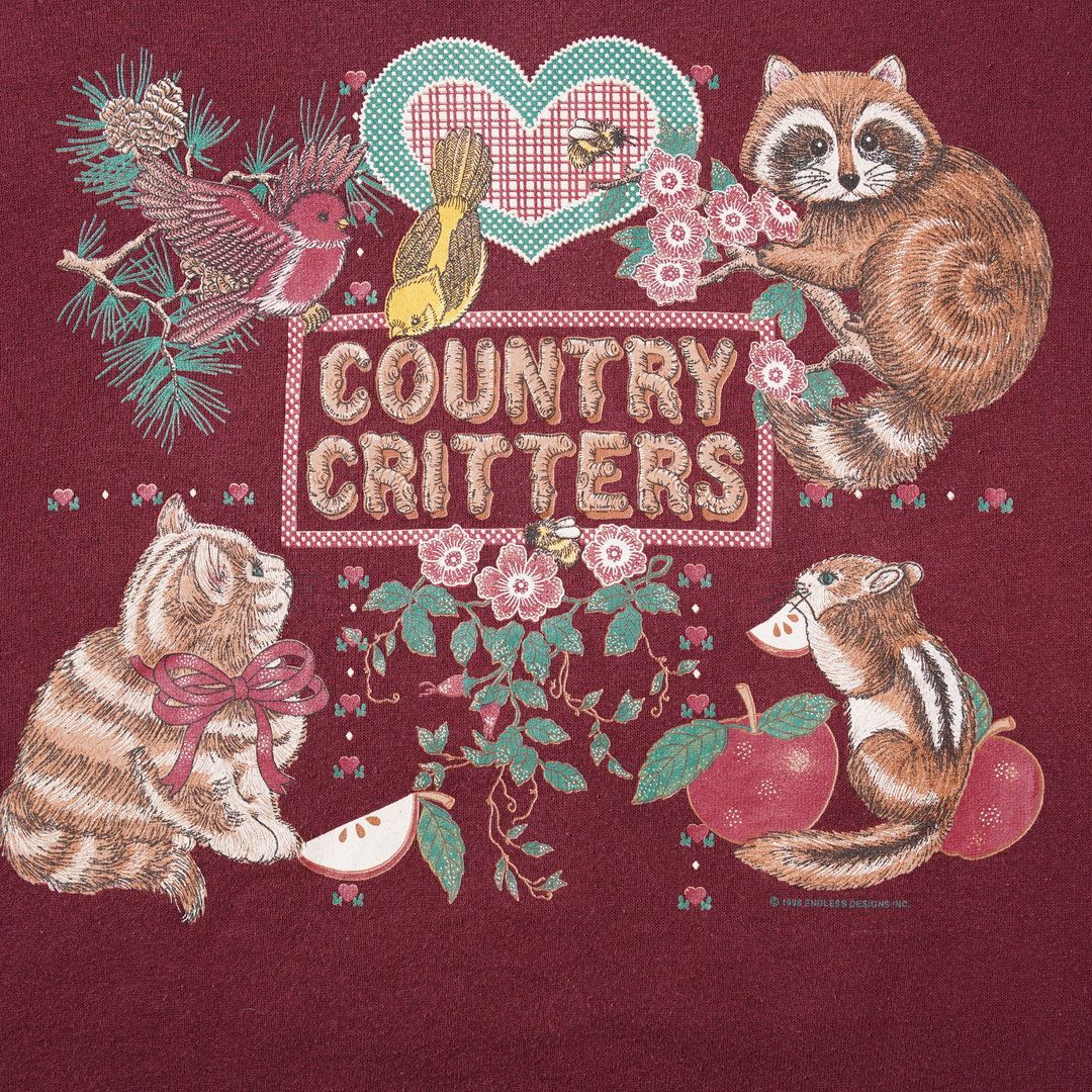 90s USA製 エンドレスデザイン Endless Designs アニマル スウェット M