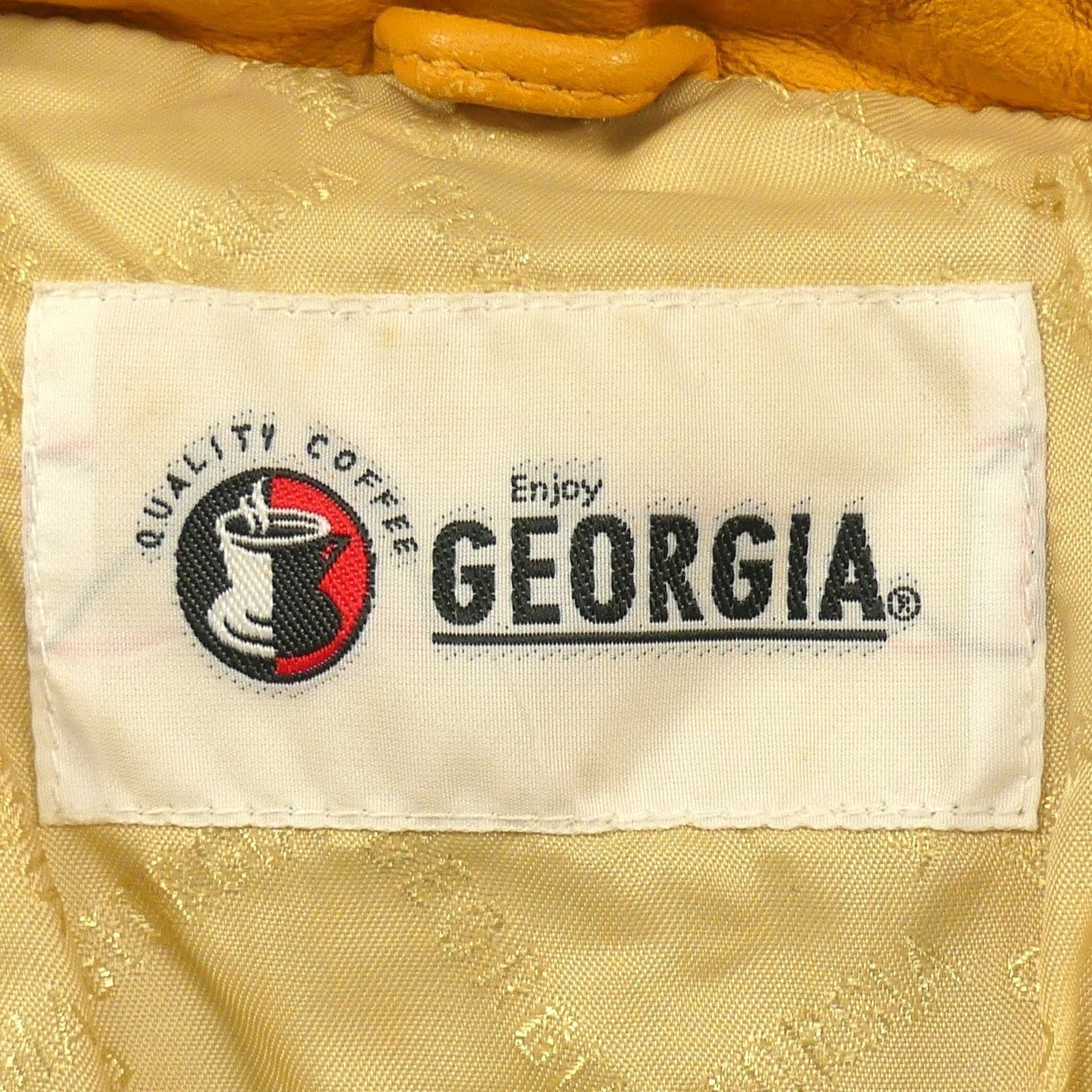GEORGIA ジョージア ダウンジャケット S イタリア製 羊革 レザー 黄色 