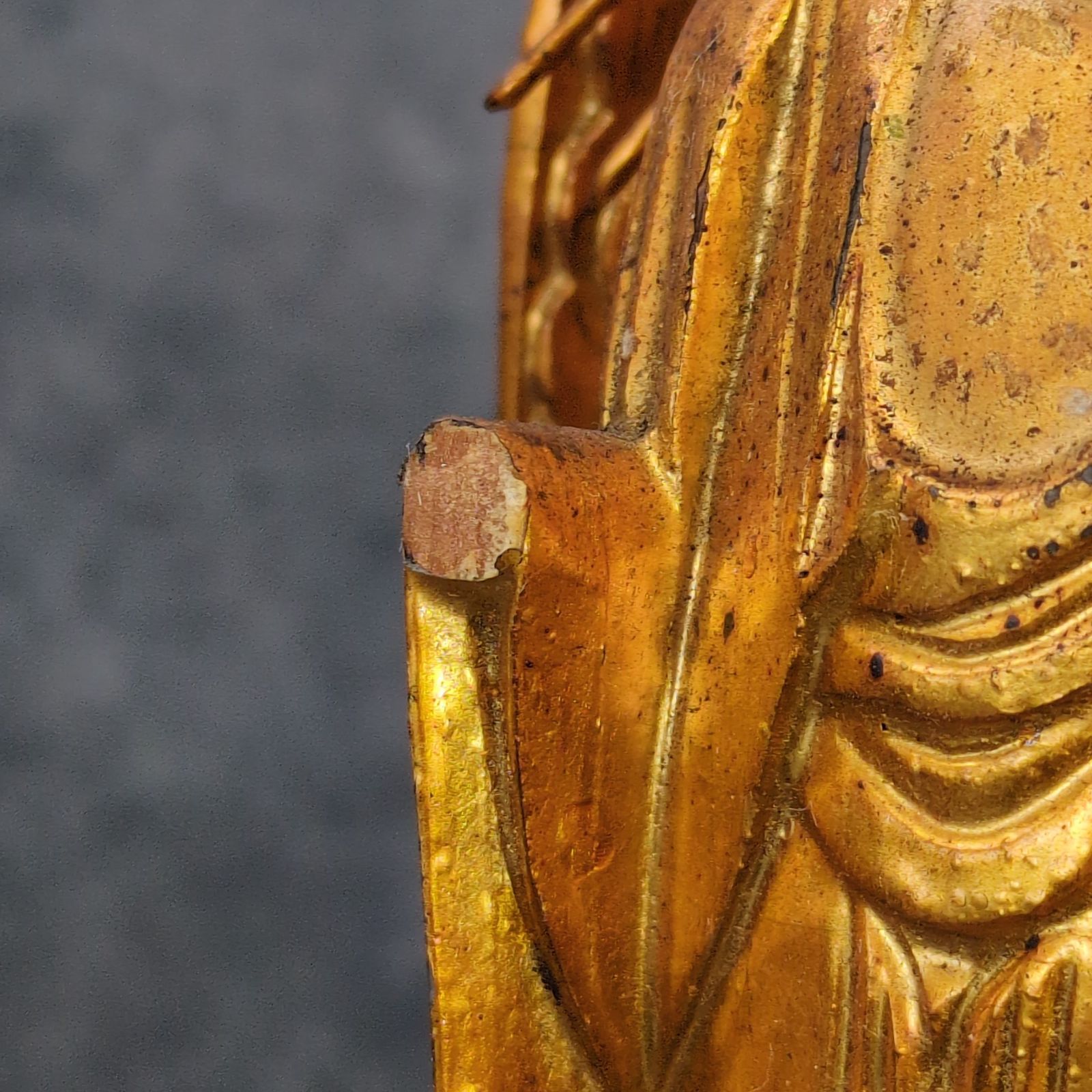 仏像 立像 光背付 金色 仏教美術 置物 民芸 古道具 A684 - メルカリ