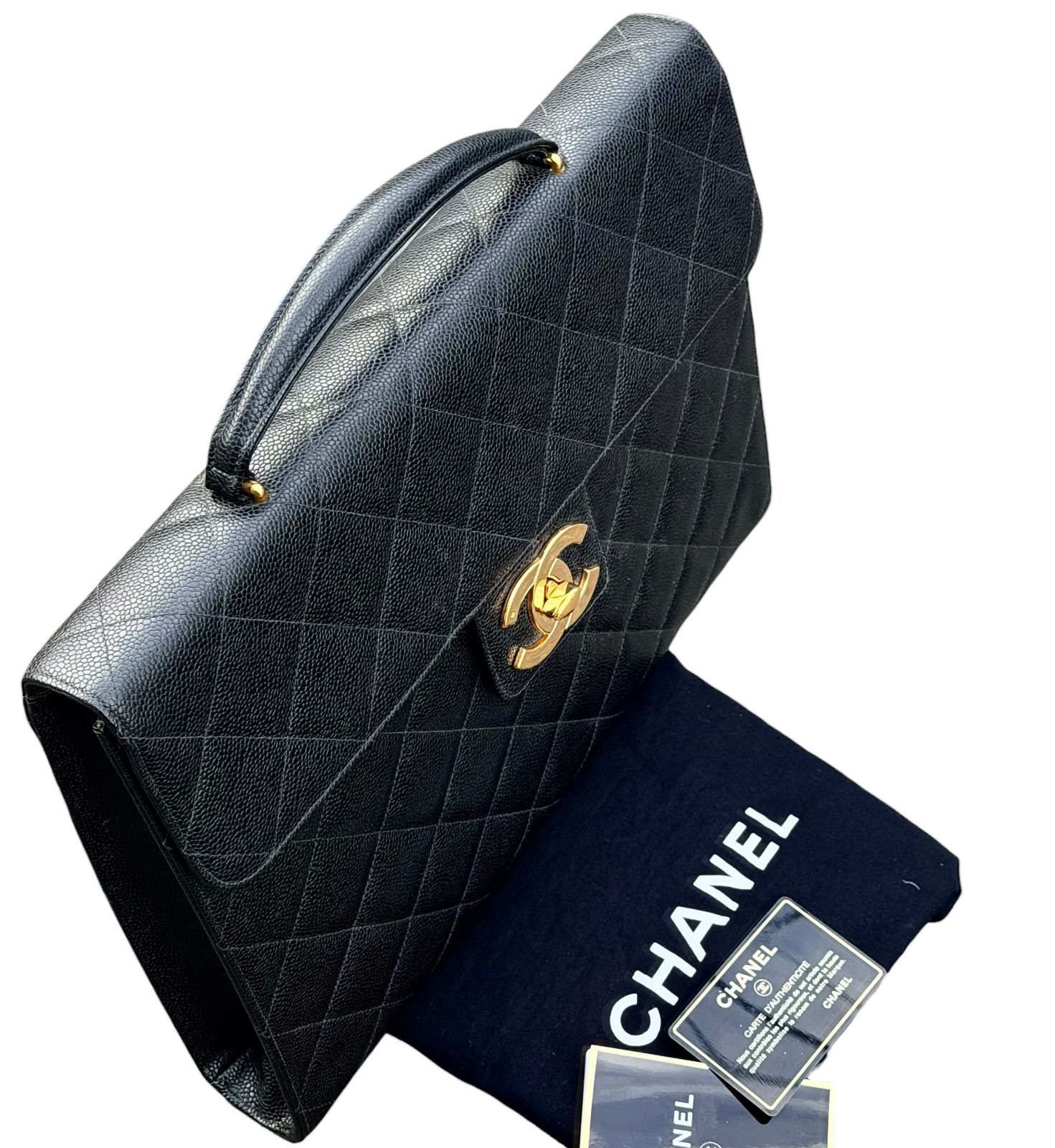 超美品◇本物◇シャネルCHANELヴィンテージVintageキャビアスキンデカ 