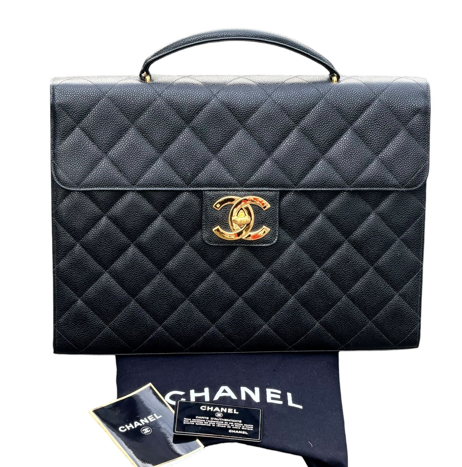 超美品◇本物◇シャネルCHANELヴィンテージVintageキャビアスキンデカ 