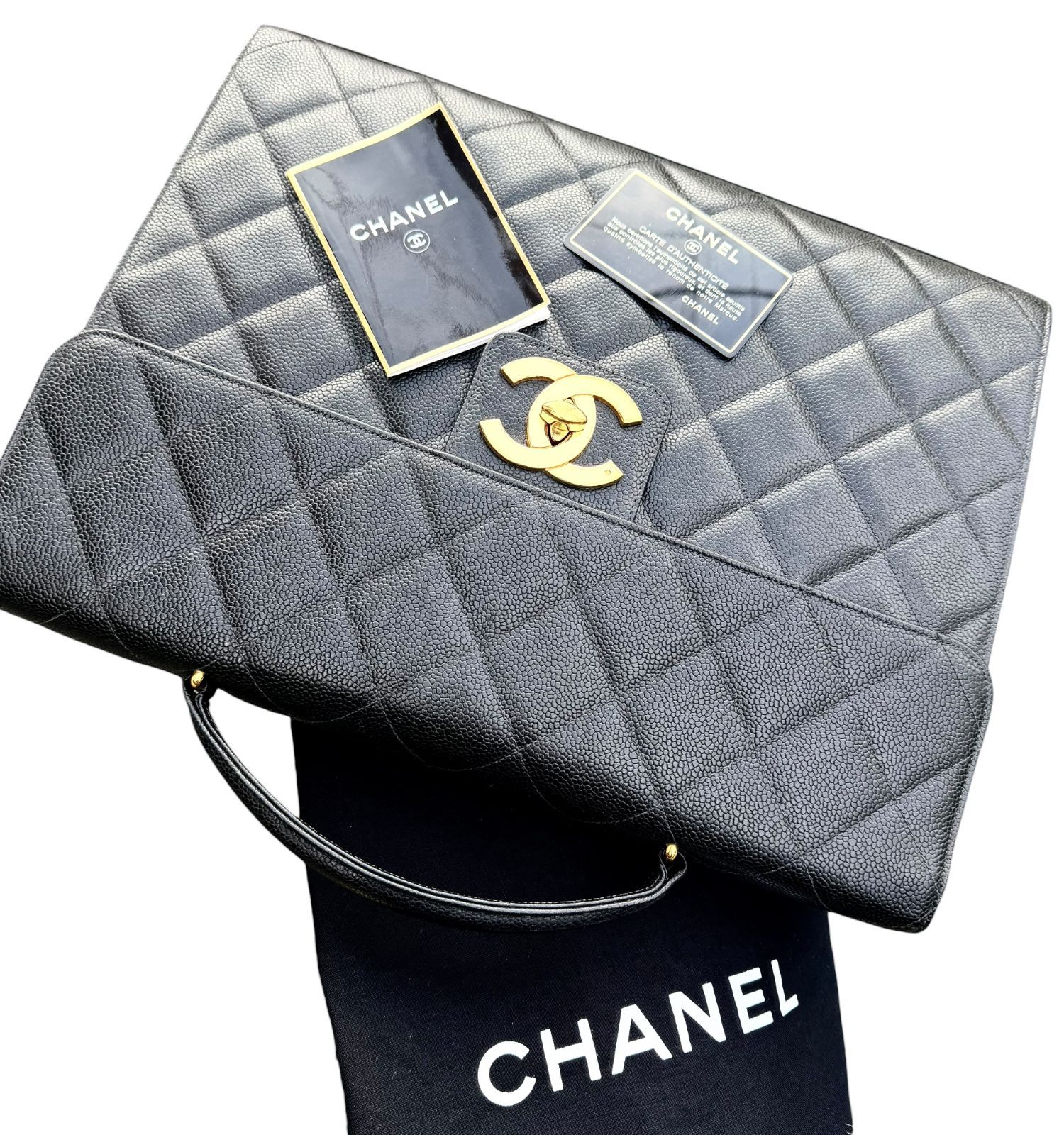 超美品◇本物◇シャネルCHANELヴィンテージVintageキャビアスキンデカ 