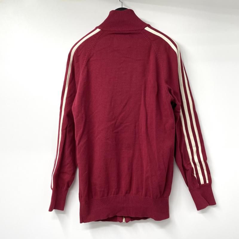 中古】adidas トレフォイル刺繍 ニットトラックジャケット レッド
