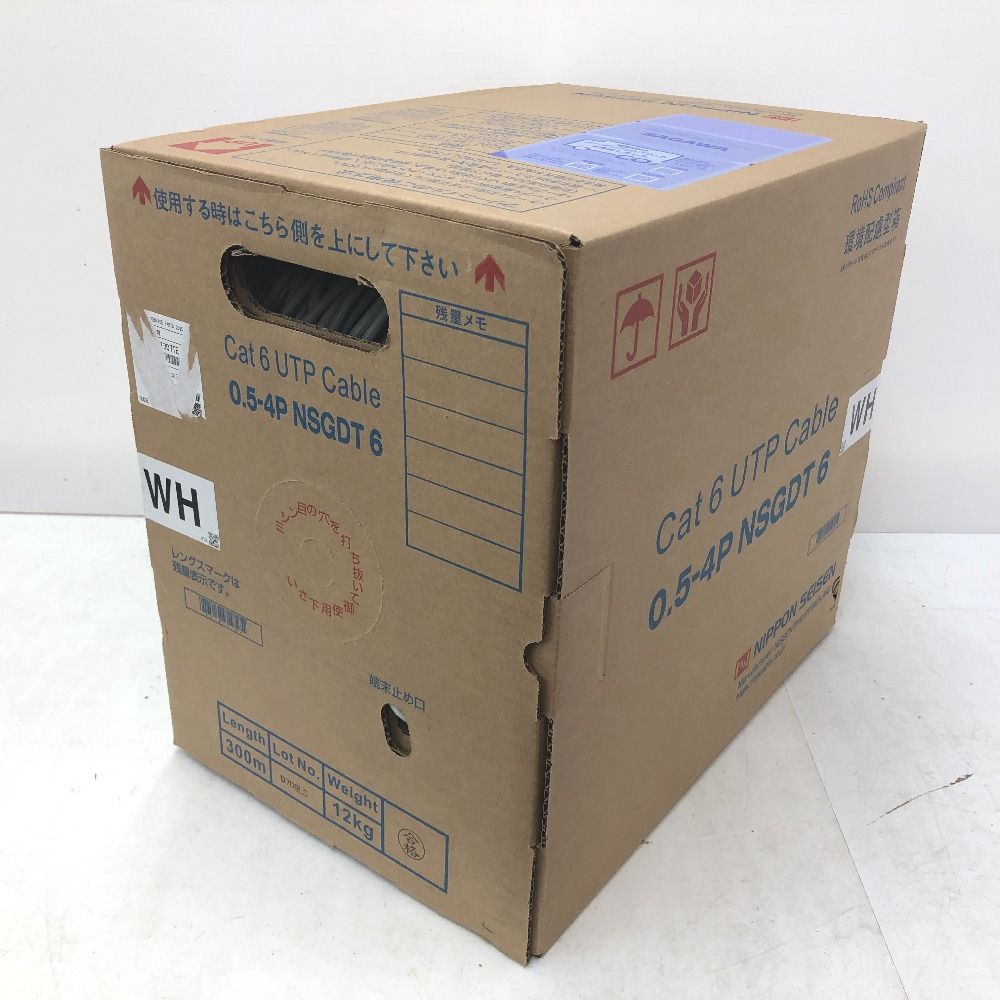 日本製線 0.5-4P NSGDT UTPケーブル WH（白）1箱 日本製線 Cat6 UTPケーブル LANケーブル 300m 白 0.5-4P NSGDT6 WH 未