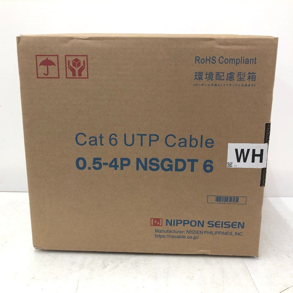 日本製線 Cat6 UTPケーブル LANケーブル 300m 白 0.5-4P NSGDT6 WH 未