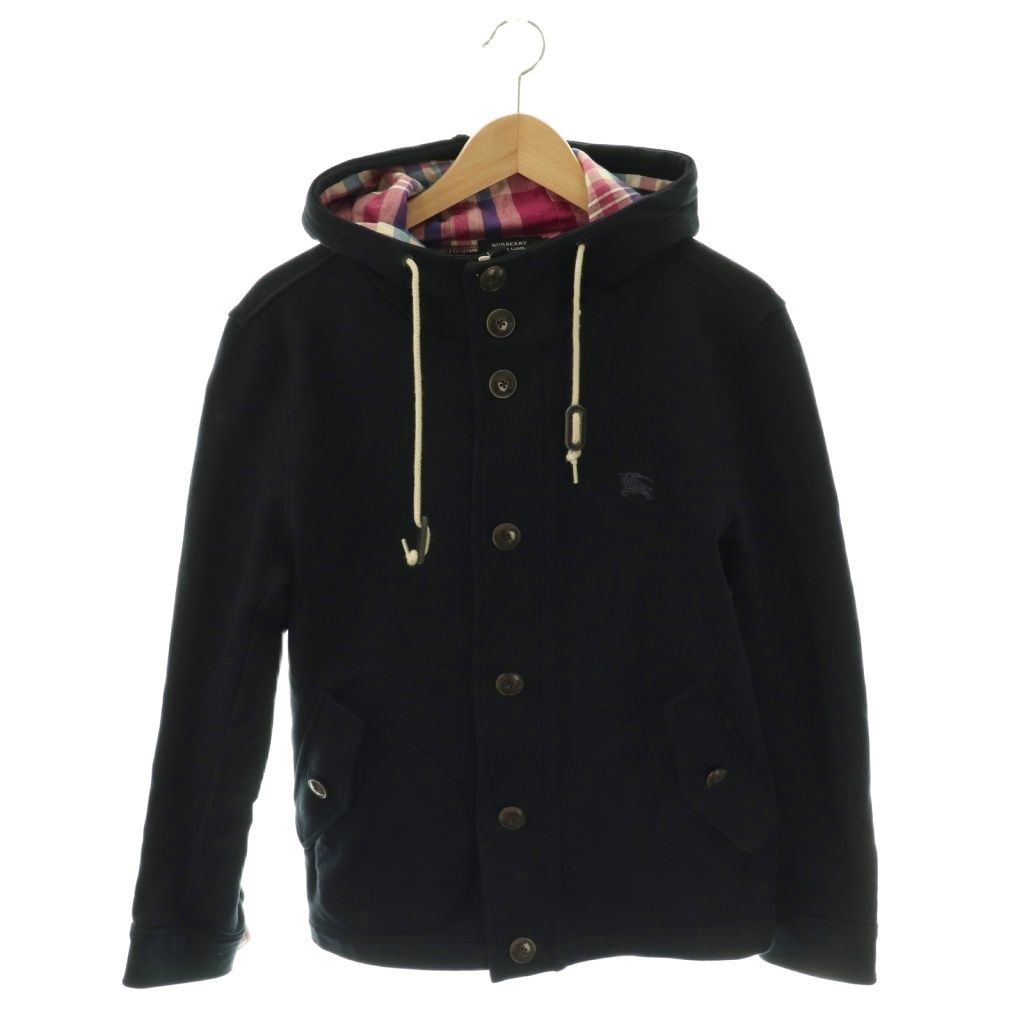 美品 BURBERRY BLACK LABEL フードジャケット M ブラック バーバリーブラックレーベル BURBERRY BLACK LABEL ジャケット フード