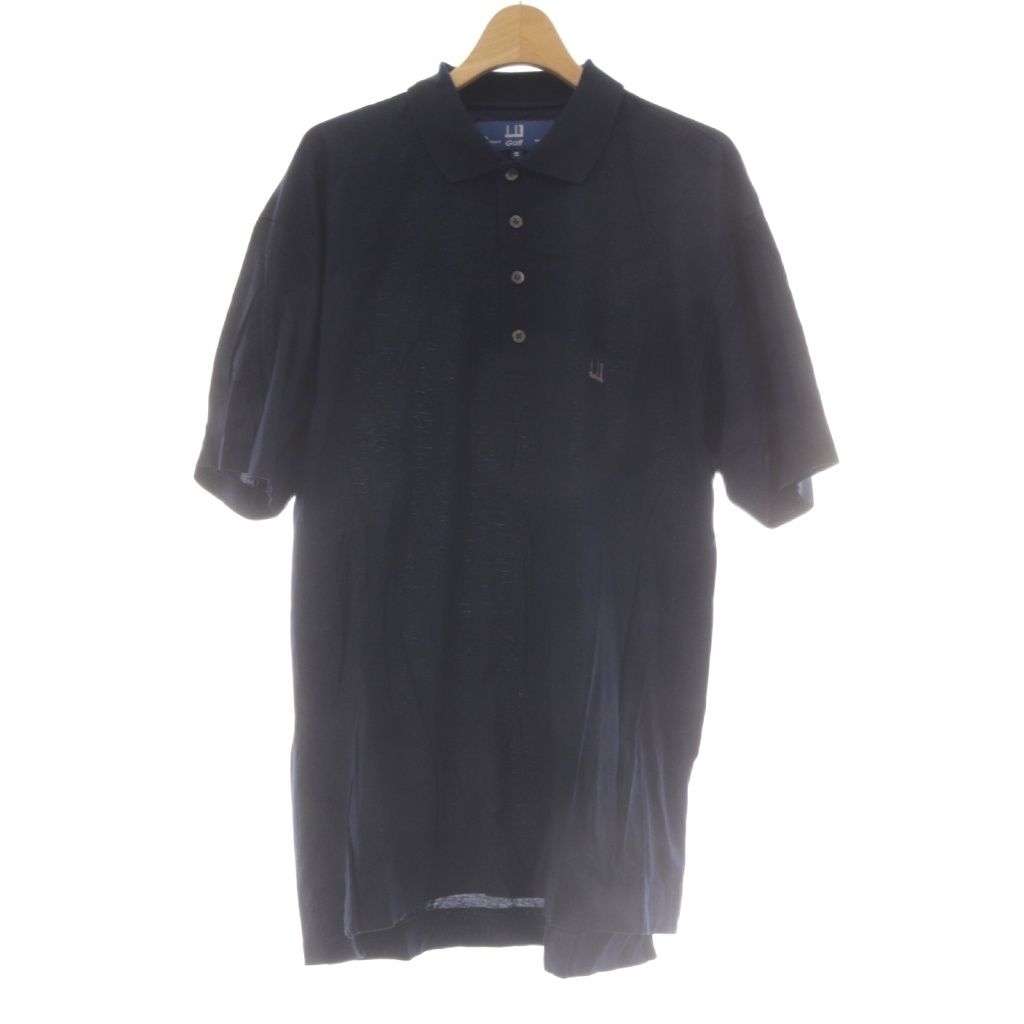 ダンヒル dunhill ポロシャツ S 紺 ネイビー 無地 ポロカラー 半袖 /AU