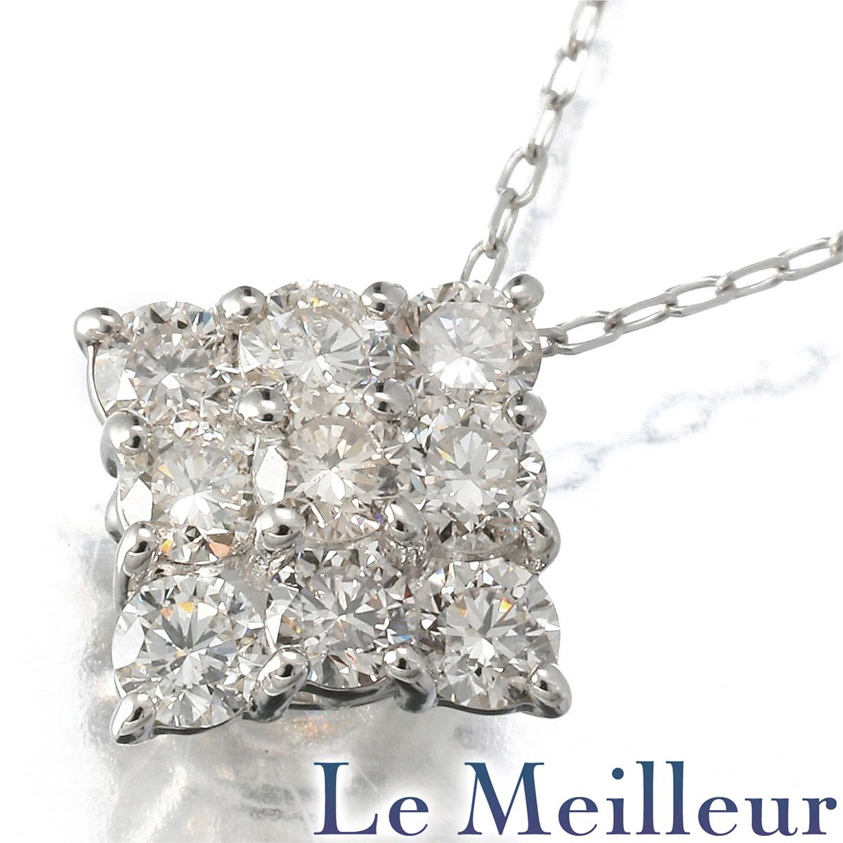 未使用品】 ダイヤモンド 0.30ct プラチナ Pt900 スクエアデザイン 