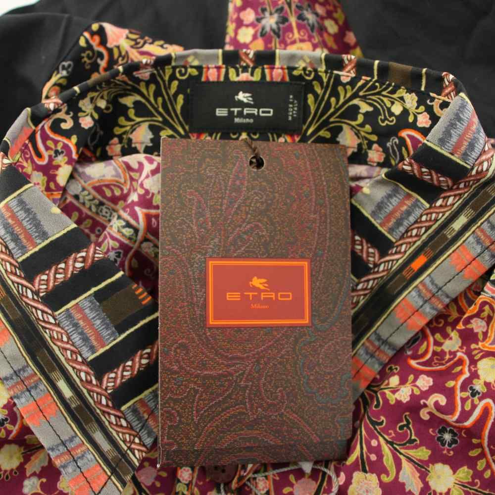 エトロ ETRO シャツ ブラウス 長袖 レギュラーカラー ペイズリー柄 44