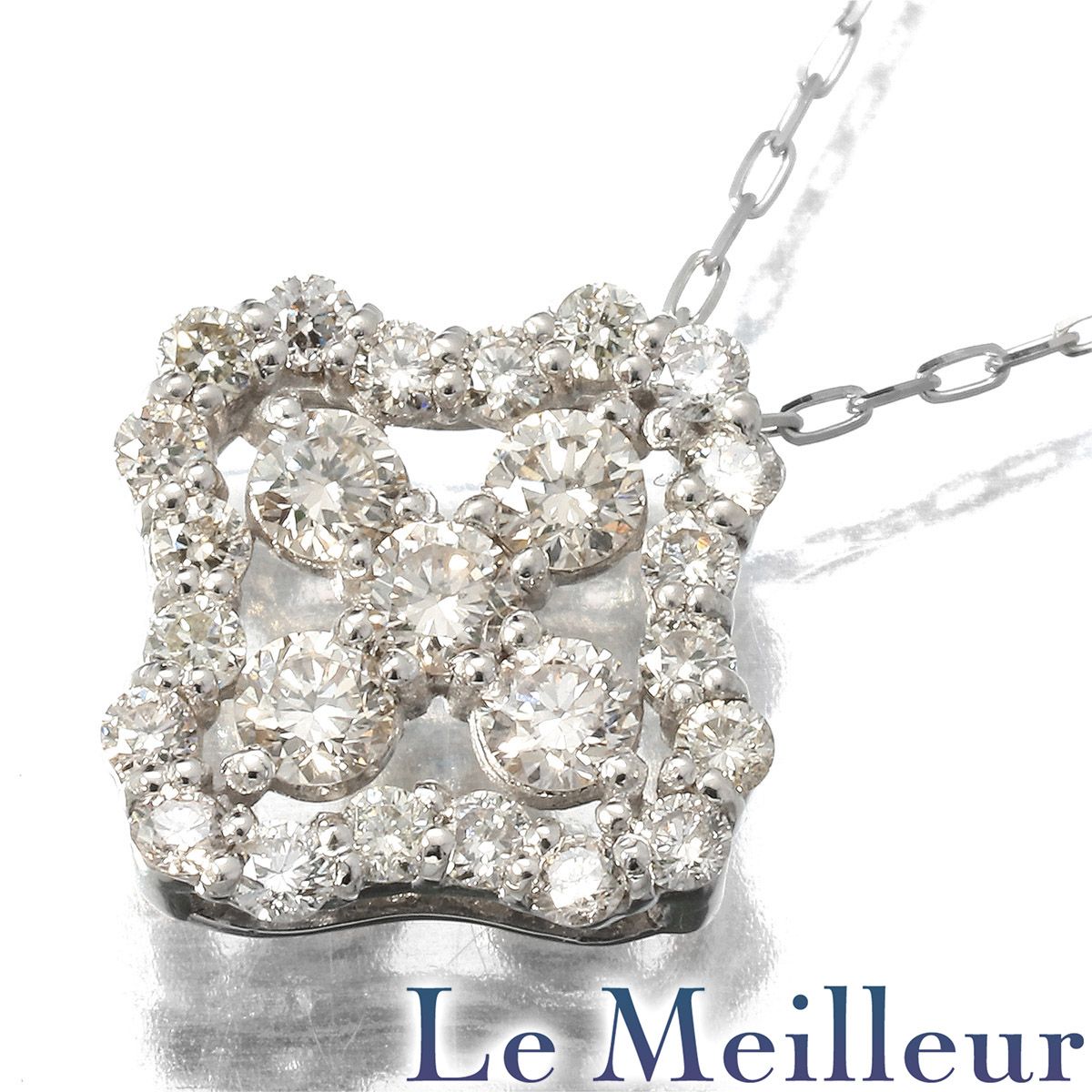 未使用品】 ダイヤモンド 0.35ct プラチナ Pt900 クローバーデザイン 