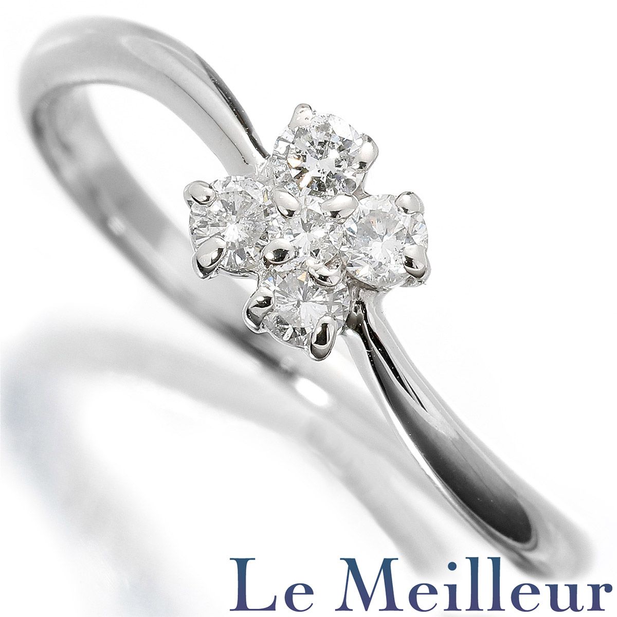 未使用品】 ダイヤモンド 0.2ct プラチナ Pt900 フラワーデザイン 