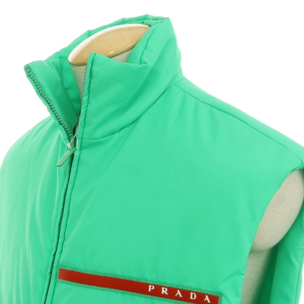 プラダ PRADA LINEA ROSSA ポリエステル 中綿ベスト グリーン【サイズ 