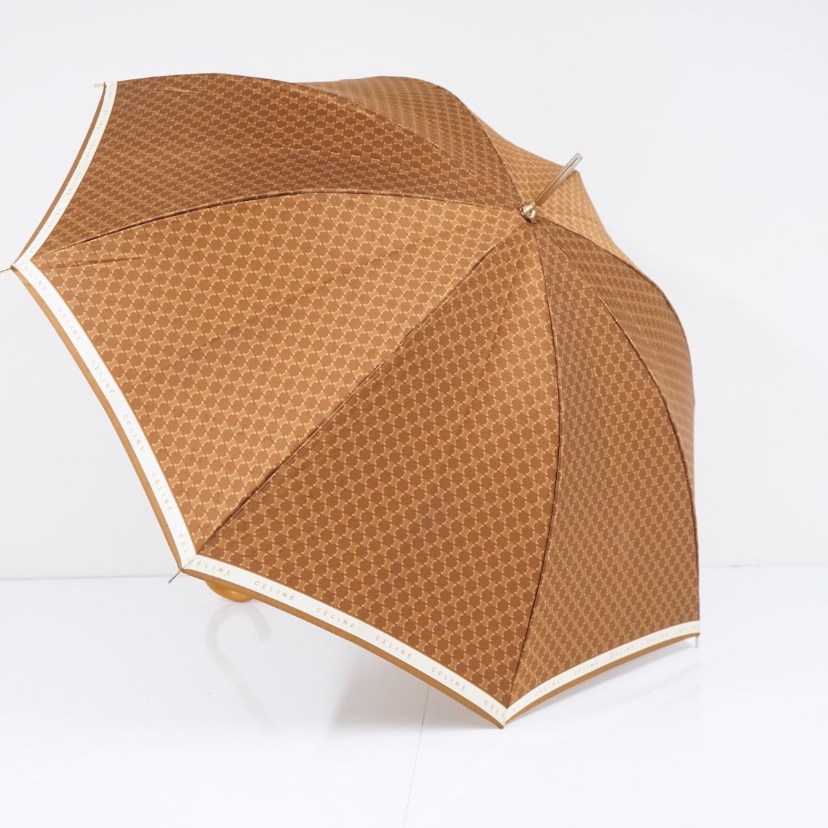 CELINE セリーヌ 傘 USED品 絶版 モノグラム ブラウン×ベージュ