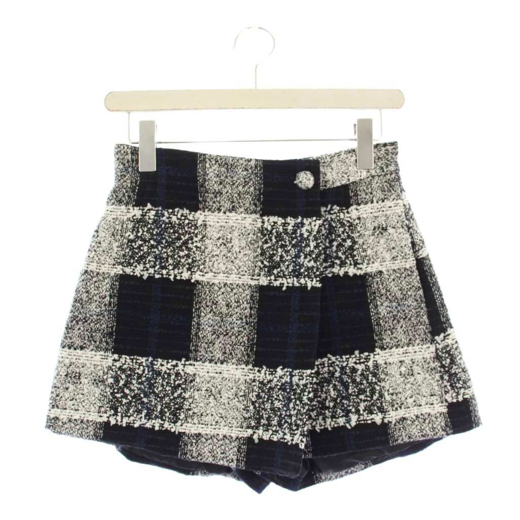 シェリエ CHERIE ショートパンツ チェック ツイード M 黒 白 241070