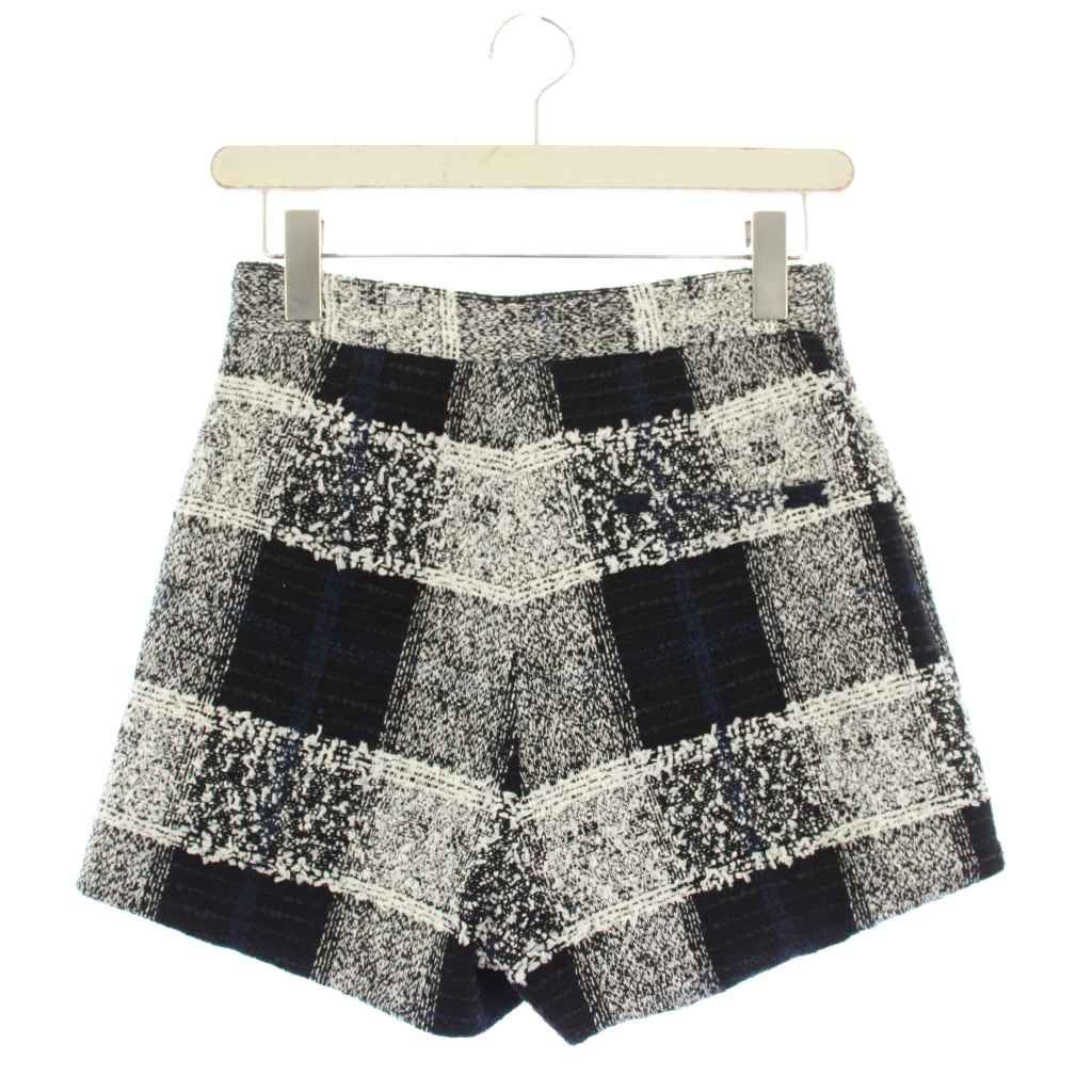 シェリエ CHERIE ショートパンツ チェック ツイード M 黒 白 241070