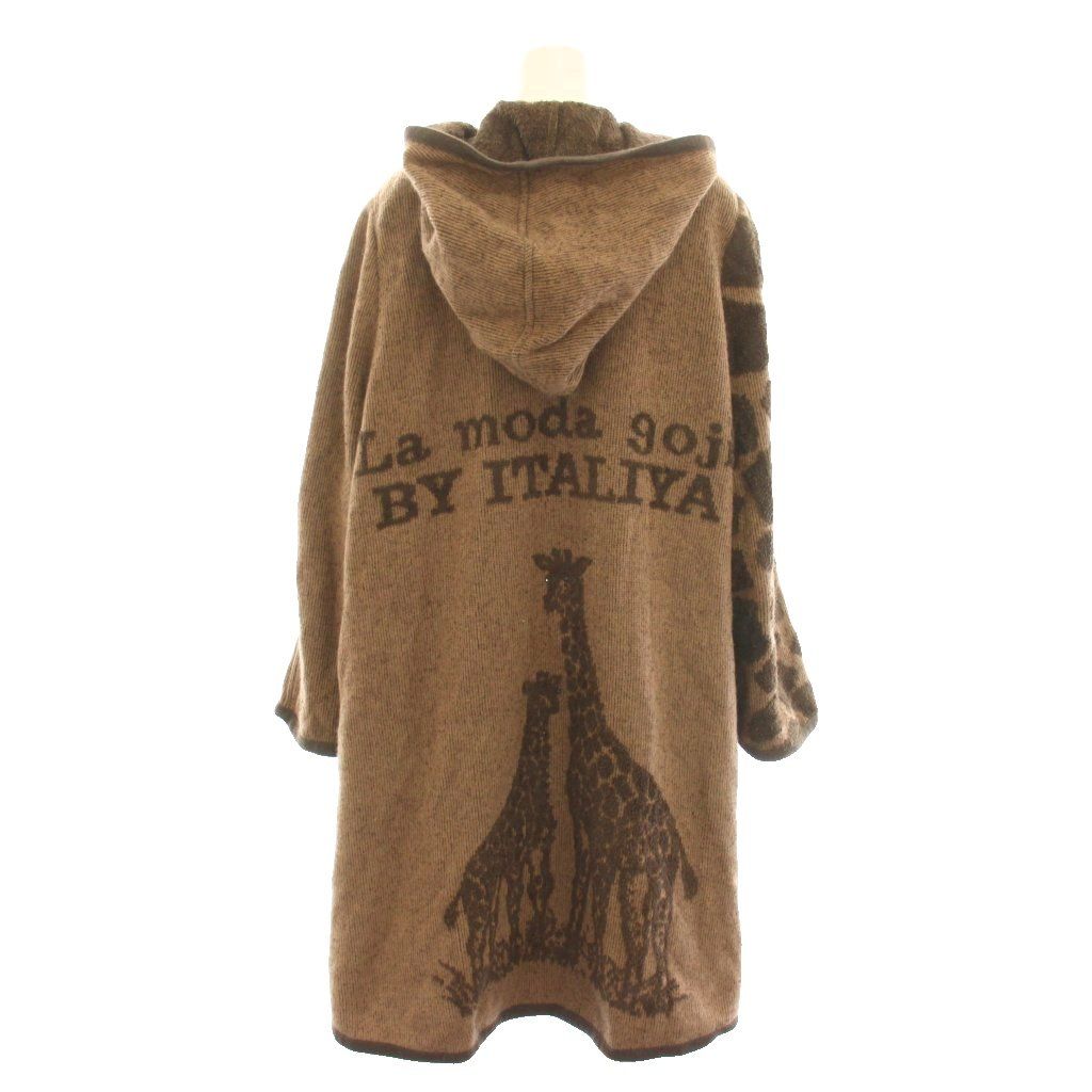 イタリヤ 伊太利屋 ニットコート アウター トッパー フード バック