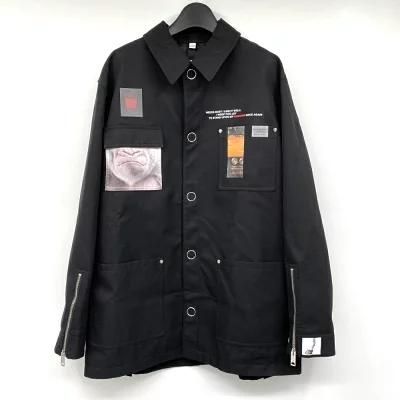 【中古】BURBERRY Montage Print Cotton Gabardine Work Wear Jacket サイズ52 ブラック 4558224[79][240017668773] 中古】BURBERRY Montage Print Cotton Gabardine Work Wear Jacket