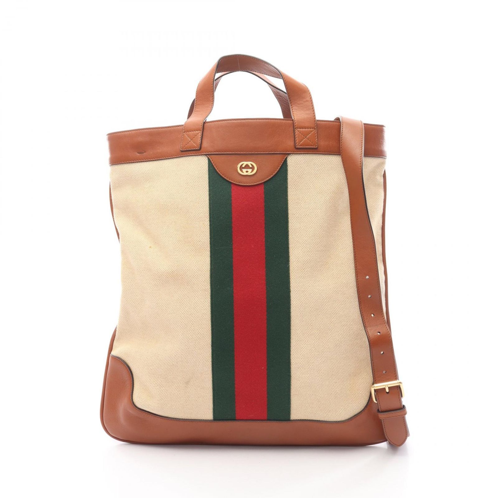 グッチ GUCCI トートバッグ シェリーライン 575067 ベージュ/ブラウン