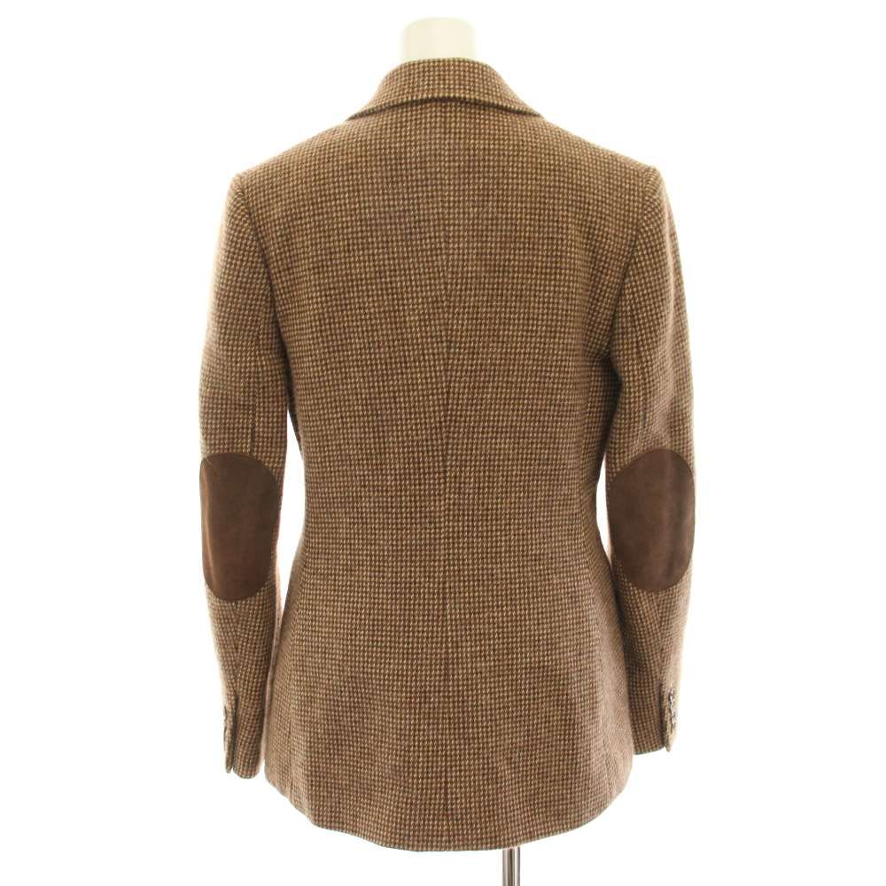 【美品】 ラルフローレン アルパカ 羊毛 テーラード ジャケット ブラウン M ラルフローレン RALPH LAUREN テーラードジャケット シングル 総柄