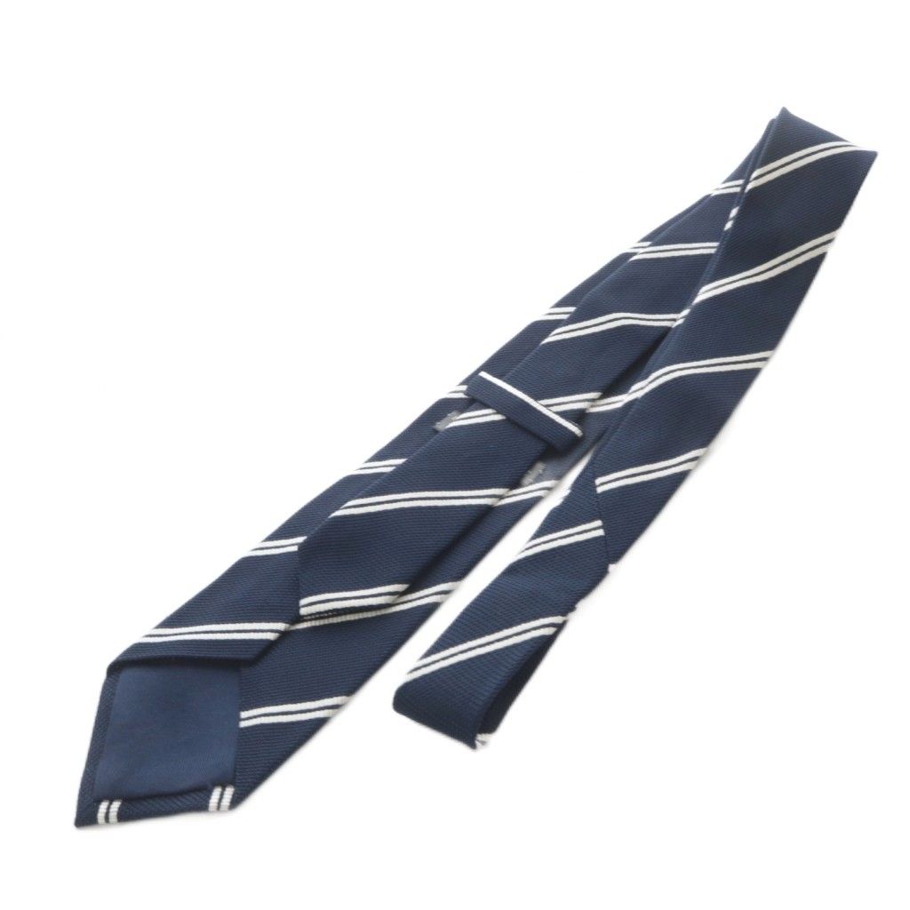 ビームスエフ BEAMS F シルク レジメンタル ネクタイ 紺 - メルカリ