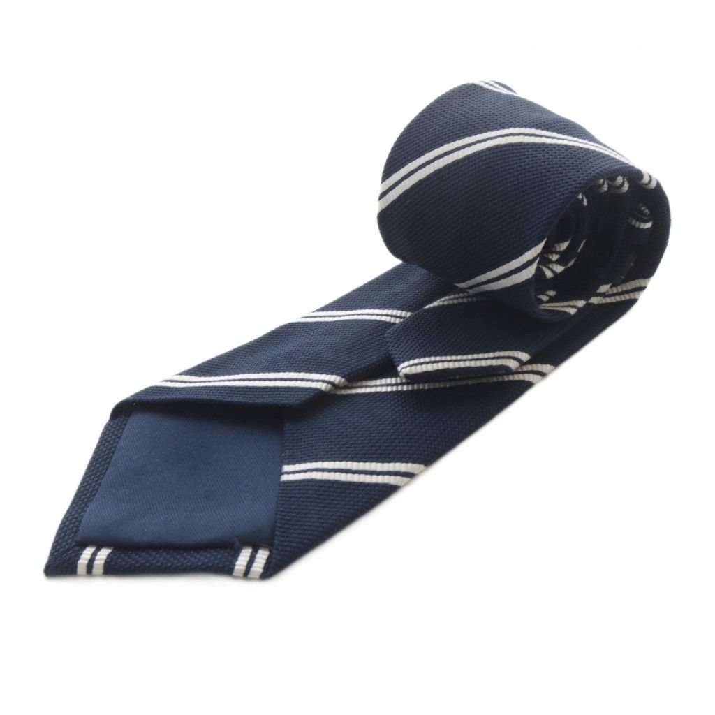 ビームスエフ BEAMS F シルク レジメンタル ネクタイ 紺 - メルカリ