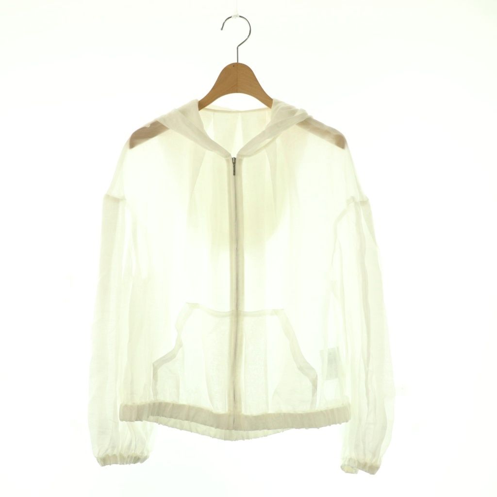 スリードッツ three dots シャイニーシャツジップアップフーディ