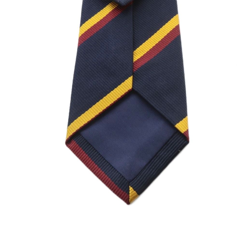 ビームスライツ BEAMS Lights シルク レジメンタルネクタイ 紺 黄色