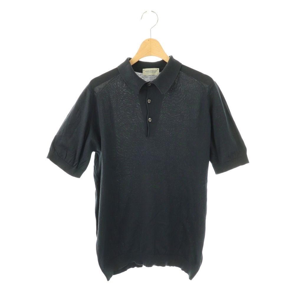 ジョンスメドレー JOHN SMEDLEY コットン ポロシャツ 半袖 L ネイビー