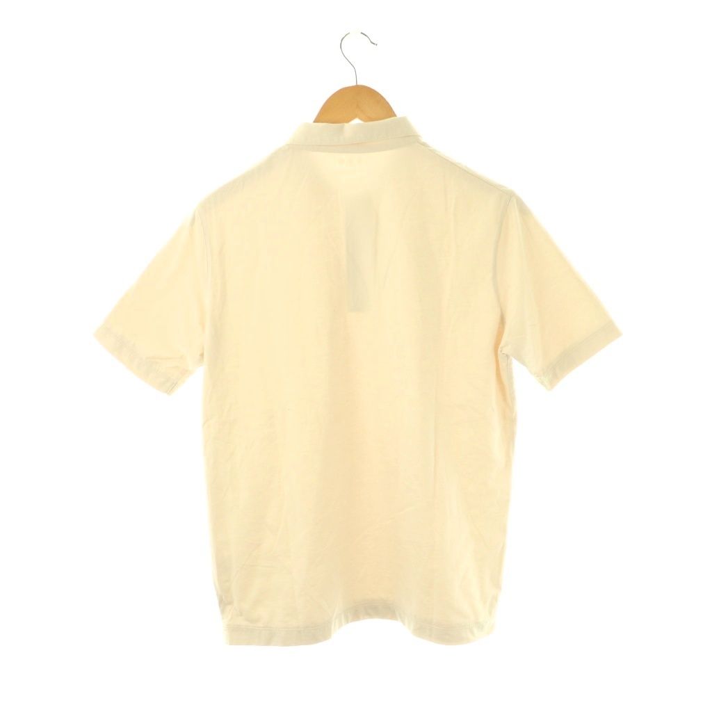 three dots ベージュ パイル生地　ポロシャツ M スリードッツ three dots ポロシャツ カットソー M ライトベージュ /ES